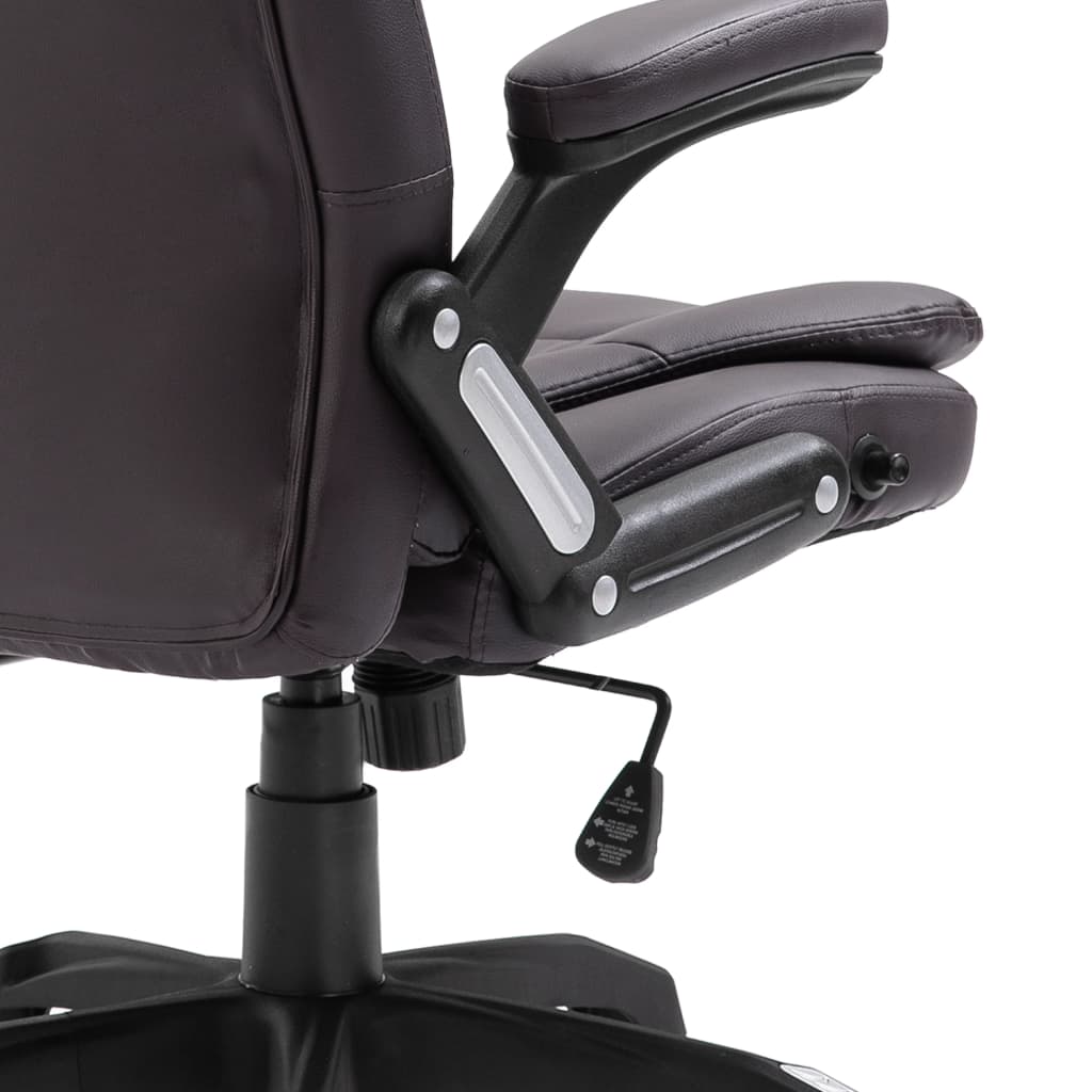 vidaXL Scaun de birou, maro, piele ecologică vidaXL Scaun de birou, maro, piele ecologică
