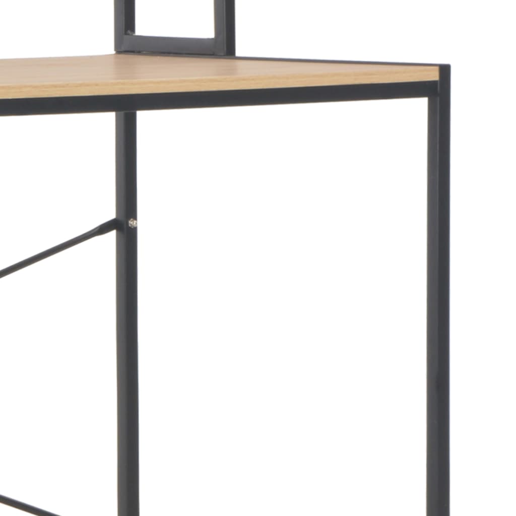 vidaXL Birou de calculator, negru și stejar, 120 x 60 x 138 cm