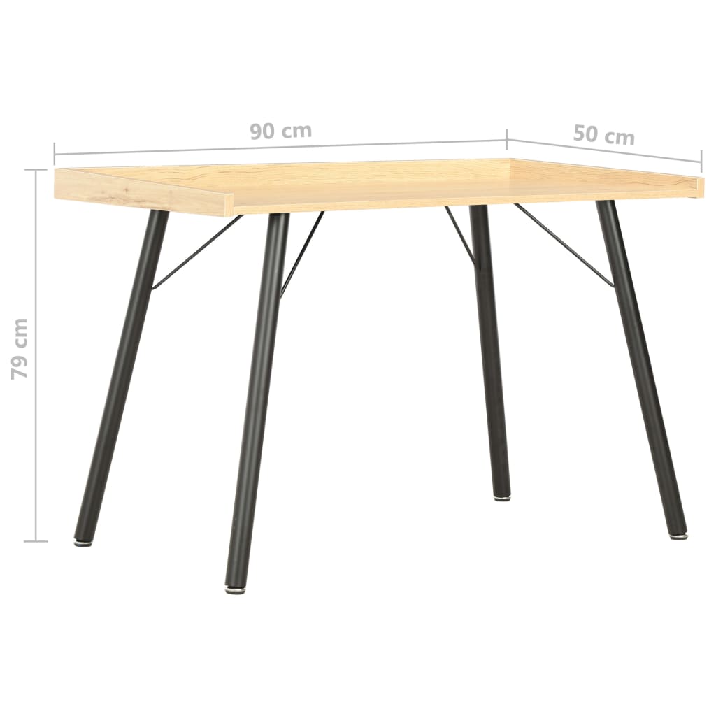 vidaXL Birou, culoarea stejarului, 90 x 50 x 79 cm