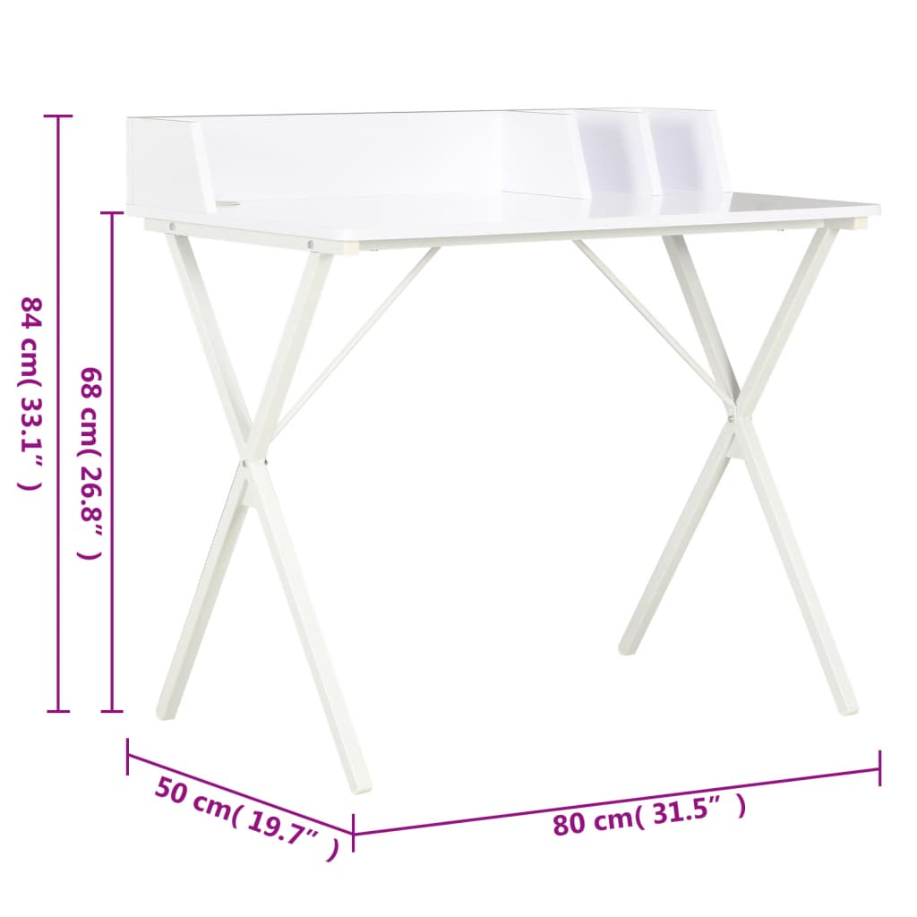 vidaXL Birou, alb, 80 x 50 x 84 cm vidaXL Birou, alb, 80 x 50 x 84 cm