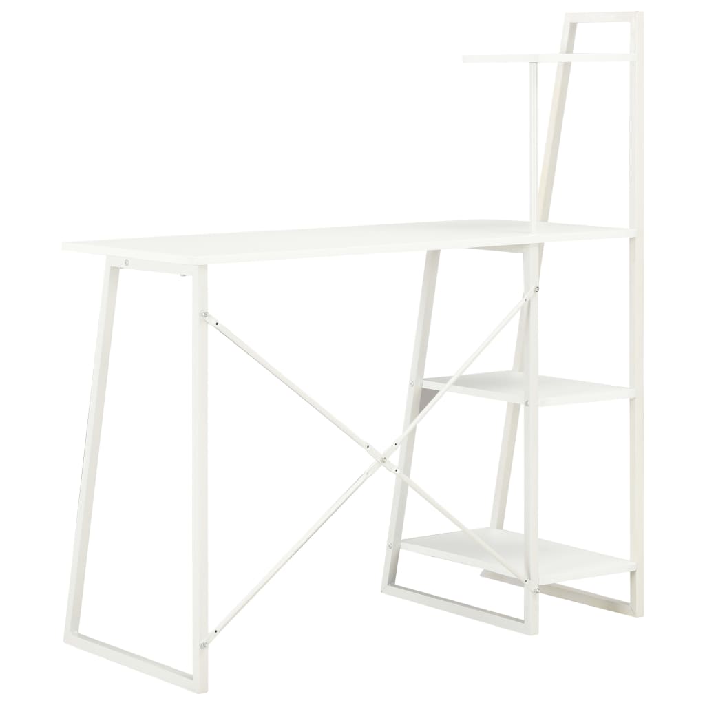 vidaXL Birou cu rafturi, alb, 102 x 50 x 117 cm vidaXL Birou cu rafturi, alb, 102 x 50 x 117 cm