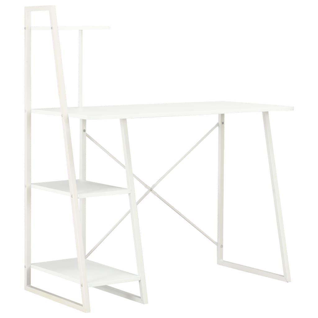 vidaXL Birou cu rafturi, alb, 102 x 50 x 117 cm vidaXL Birou cu rafturi, alb, 102 x 50 x 117 cm