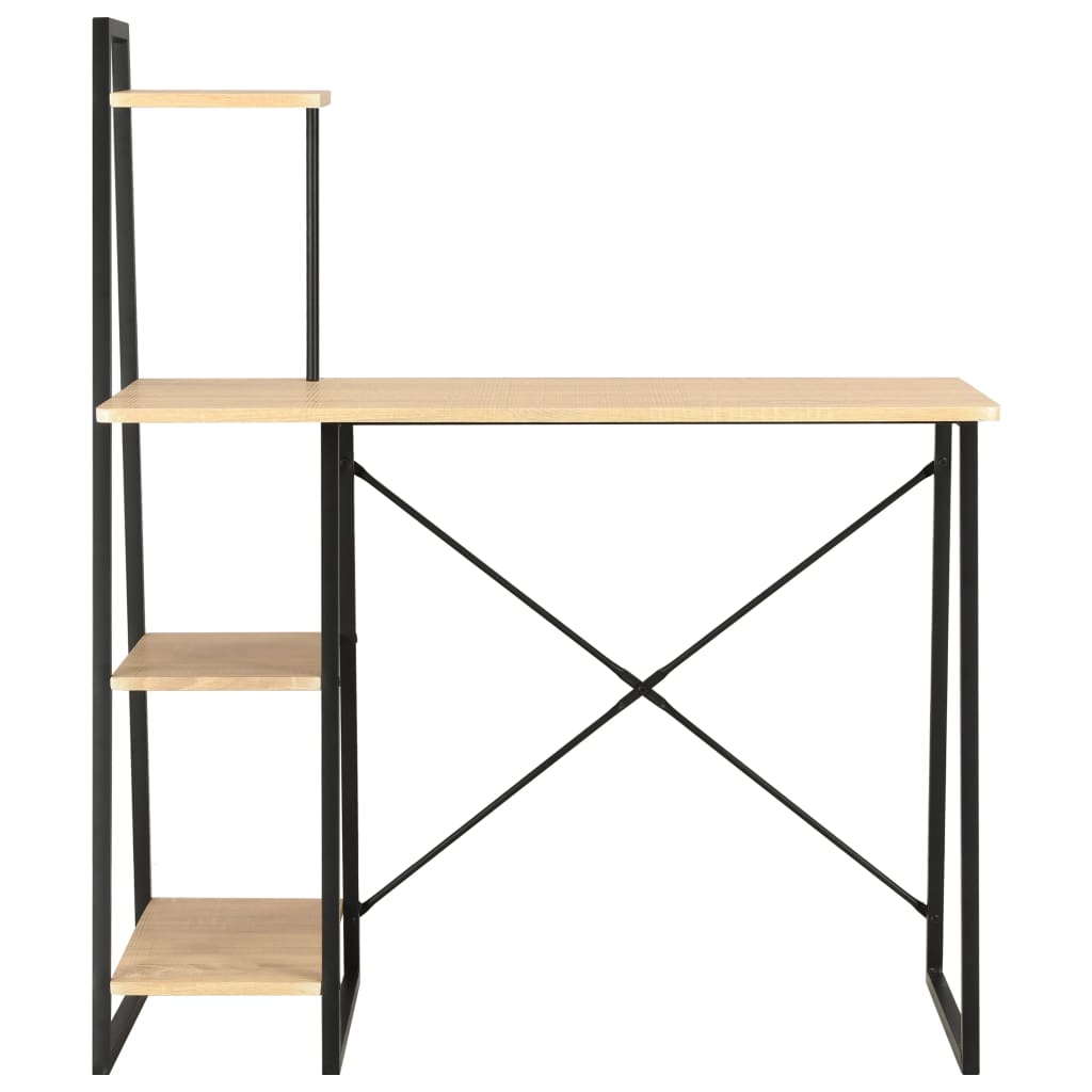 vidaXL Birou cu rafturi, negru și stejar, 102 x 50 x 117 cm vidaXL Birou cu rafturi, negru și stejar, 102 x 50 x 117 cm
