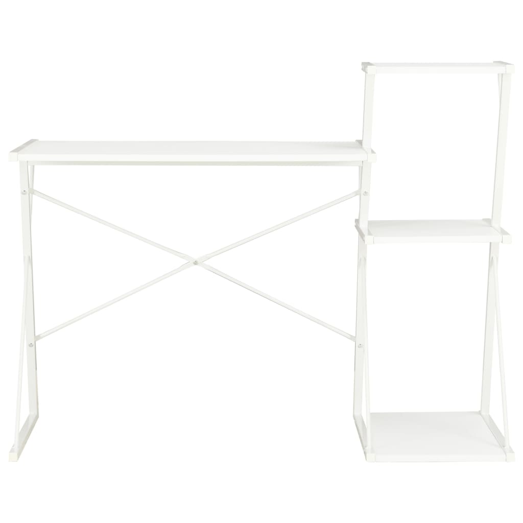 vidaXL Birou cu raft, alb, 116 x 50 x 93 cm vidaXL Birou cu raft, alb, 116 x 50 x 93 cm