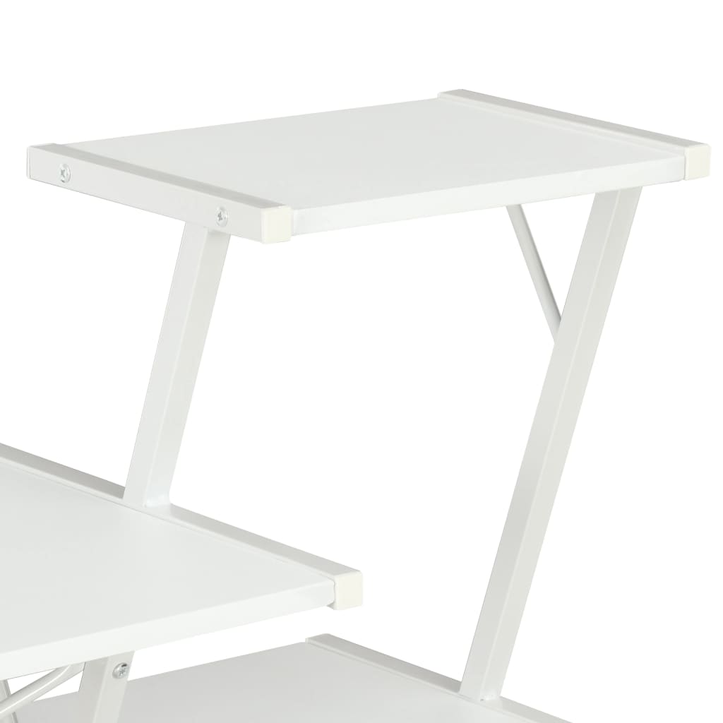 vidaXL Birou cu raft, alb, 116 x 50 x 93 cm vidaXL Birou cu raft, alb, 116 x 50 x 93 cm