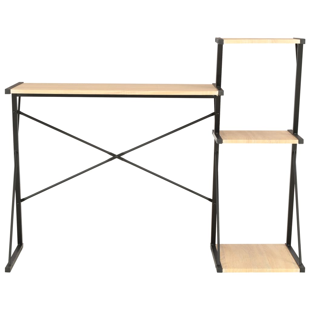 vidaXL Birou cu raft, negru și stejar, 116 x 50 x 93 cm vidaXL Birou cu raft, negru și stejar, 116 x 50 x 93 cm
