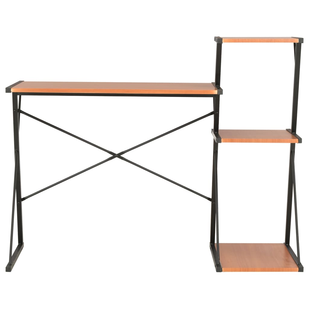 vidaXL Birou cu raft, negru și maro, 116 x 50 x 93 cm vidaXL Birou cu raft, negru și maro, 116 x 50 x 93 cm