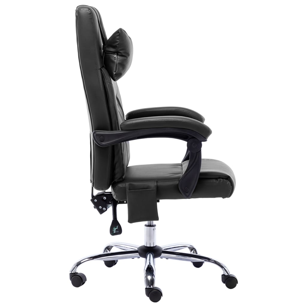 vidaXL Scaun de birou cu masaj, negru, piele ecologică vidaXL Scaun de birou cu masaj, negru, piele ecologică