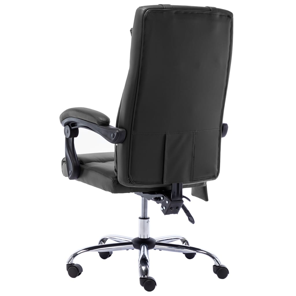 vidaXL Scaun de birou cu masaj, negru, piele ecologică vidaXL Scaun de birou cu masaj, negru, piele ecologică