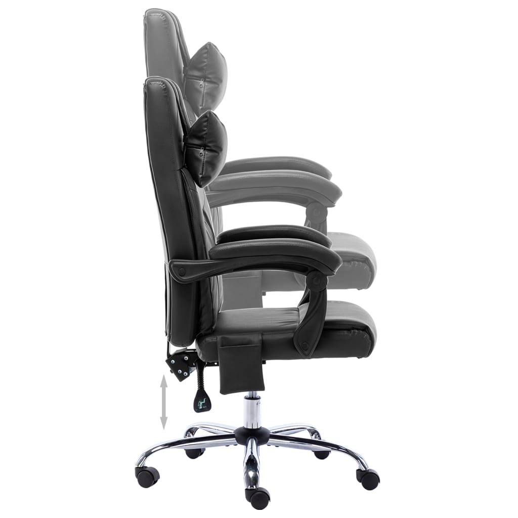 vidaXL Scaun de birou cu masaj, negru, piele ecologică vidaXL Scaun de birou cu masaj, negru, piele ecologică