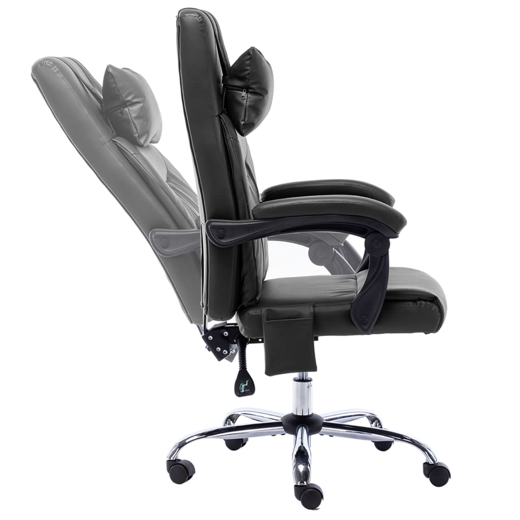 vidaXL Scaun de birou cu masaj, negru, piele ecologică vidaXL Scaun de birou cu masaj, negru, piele ecologică
