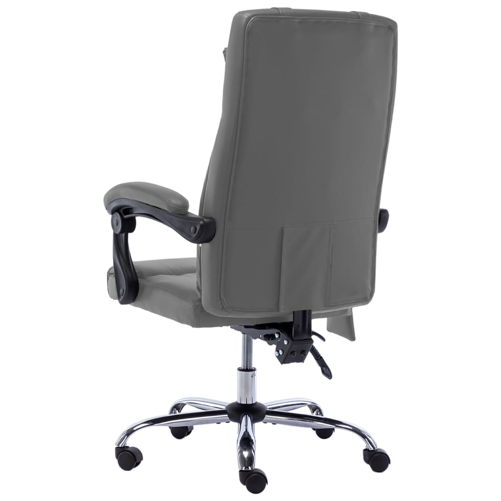 vidaXL Scaun de birou cu masaj, antracit, piele ecologică vidaXL Scaun de birou cu masaj, antracit, piele ecologică