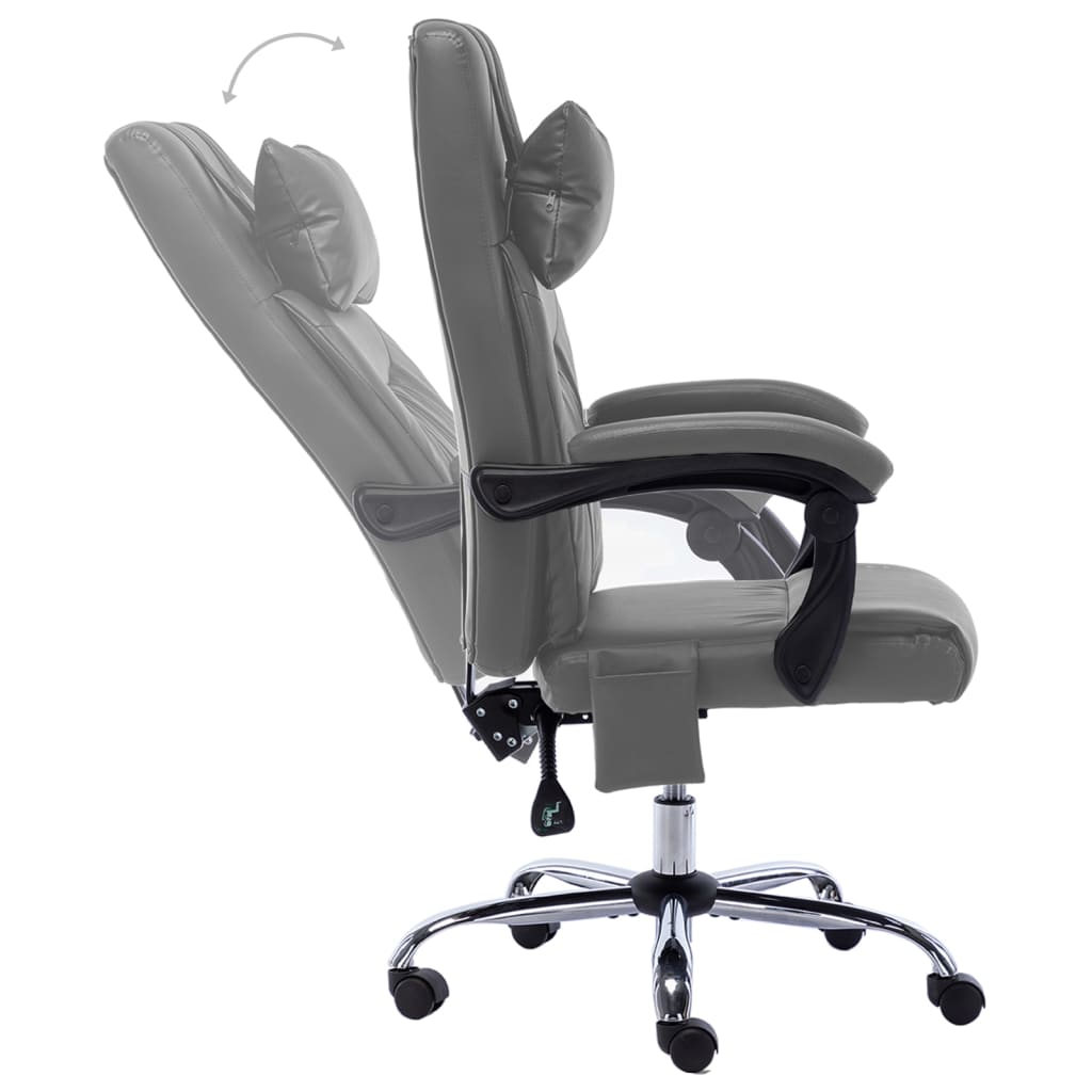 vidaXL Scaun de birou cu masaj, antracit, piele ecologică vidaXL Scaun de birou cu masaj, antracit, piele ecologică