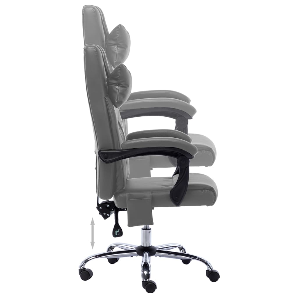 vidaXL Scaun de birou cu masaj, antracit, piele ecologică vidaXL Scaun de birou cu masaj, antracit, piele ecologică