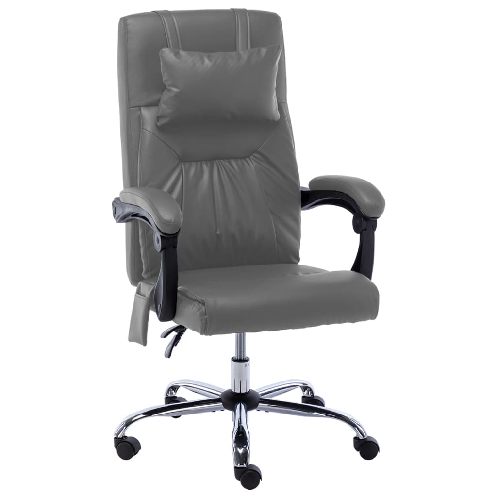 vidaXL Scaun de birou cu masaj, antracit, piele ecologică vidaXL Scaun de birou cu masaj, antracit, piele ecologică
