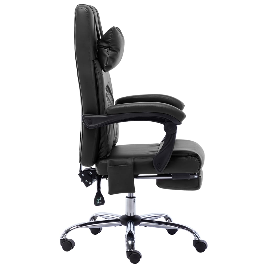 vidaXL Scaun de birou cu masaj, negru, piele ecologică vidaXL Scaun de birou cu masaj, negru, piele ecologică
