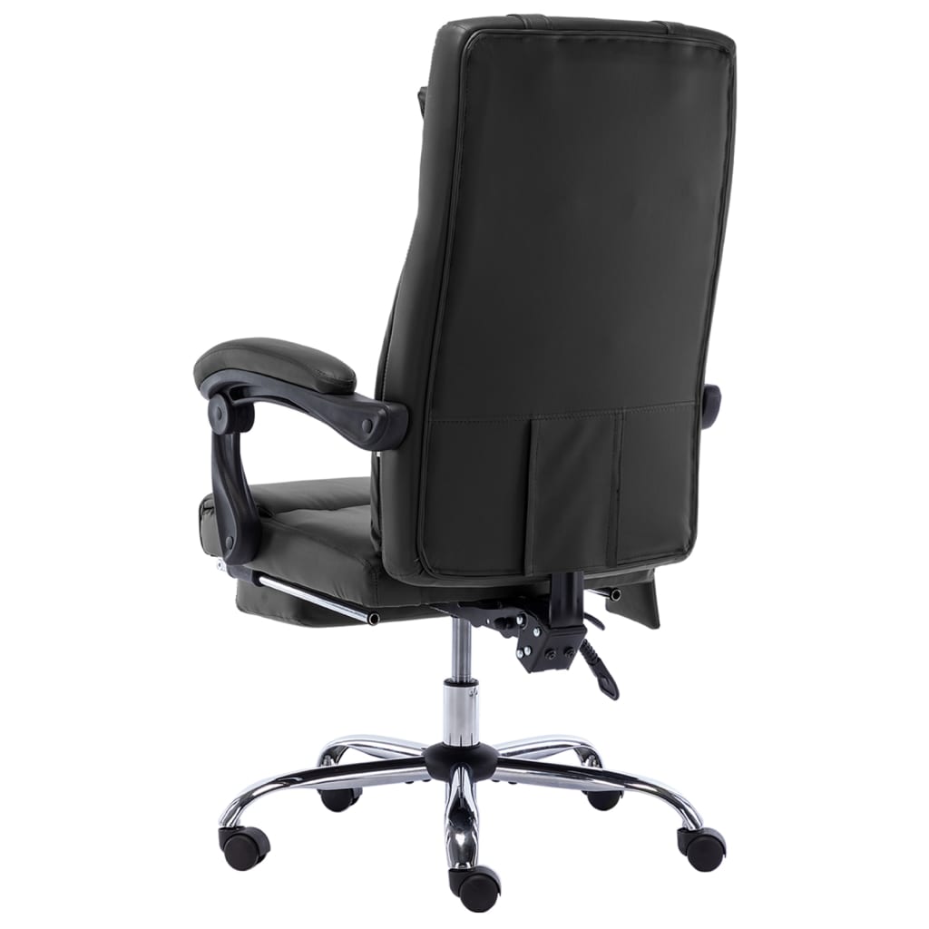 vidaXL Scaun de birou cu masaj, negru, piele ecologică vidaXL Scaun de birou cu masaj, negru, piele ecologică