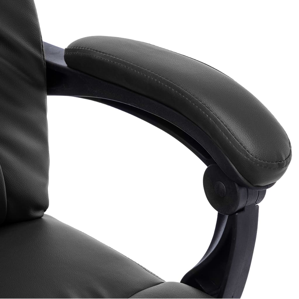vidaXL Scaun de birou cu masaj, negru, piele ecologică vidaXL Scaun de birou cu masaj, negru, piele ecologică