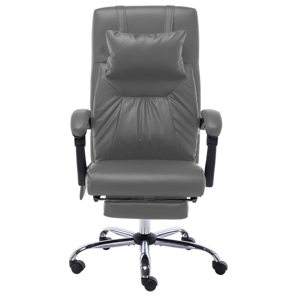 vidaXL Scaun de birou cu masaj, antracit, piele ecologică vidaXL Scaun de birou cu masaj, antracit, piele ecologică