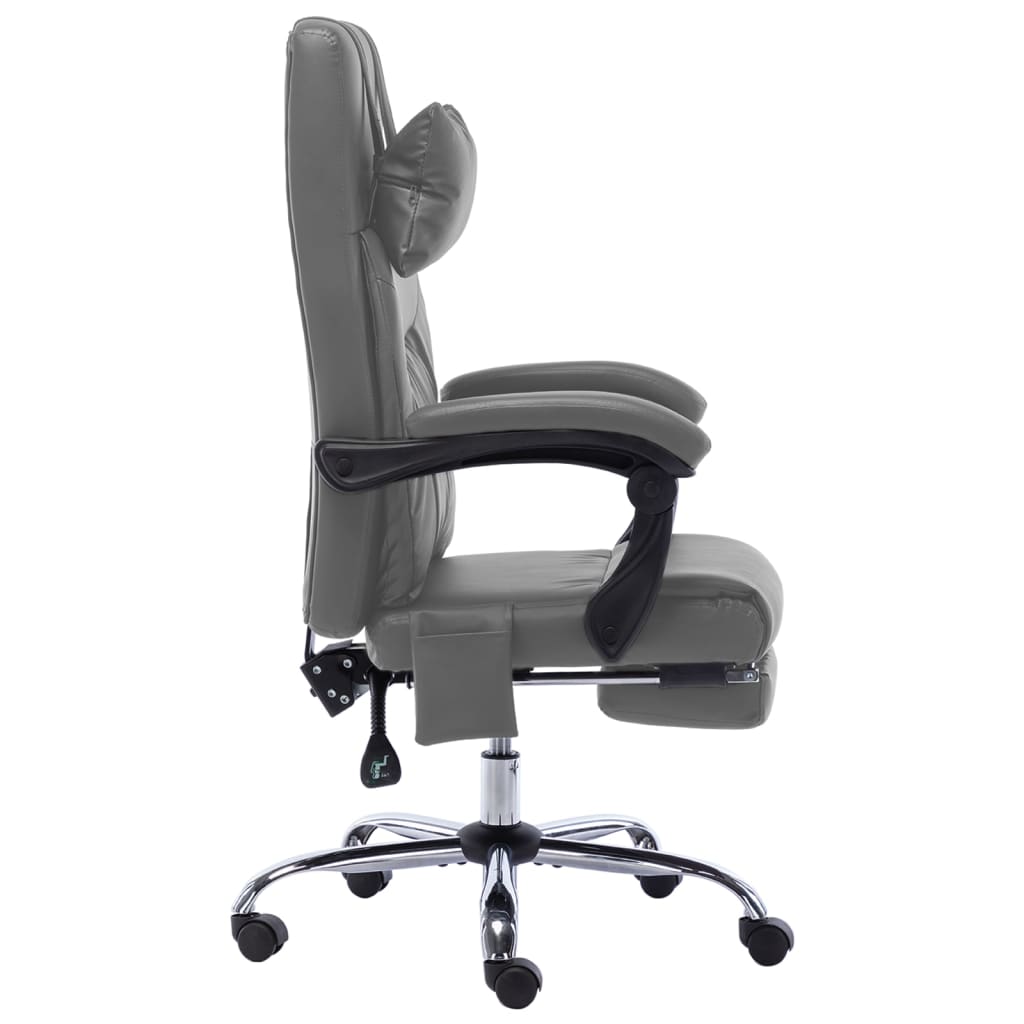 vidaXL Scaun de birou cu masaj, antracit, piele ecologică vidaXL Scaun de birou cu masaj, antracit, piele ecologică
