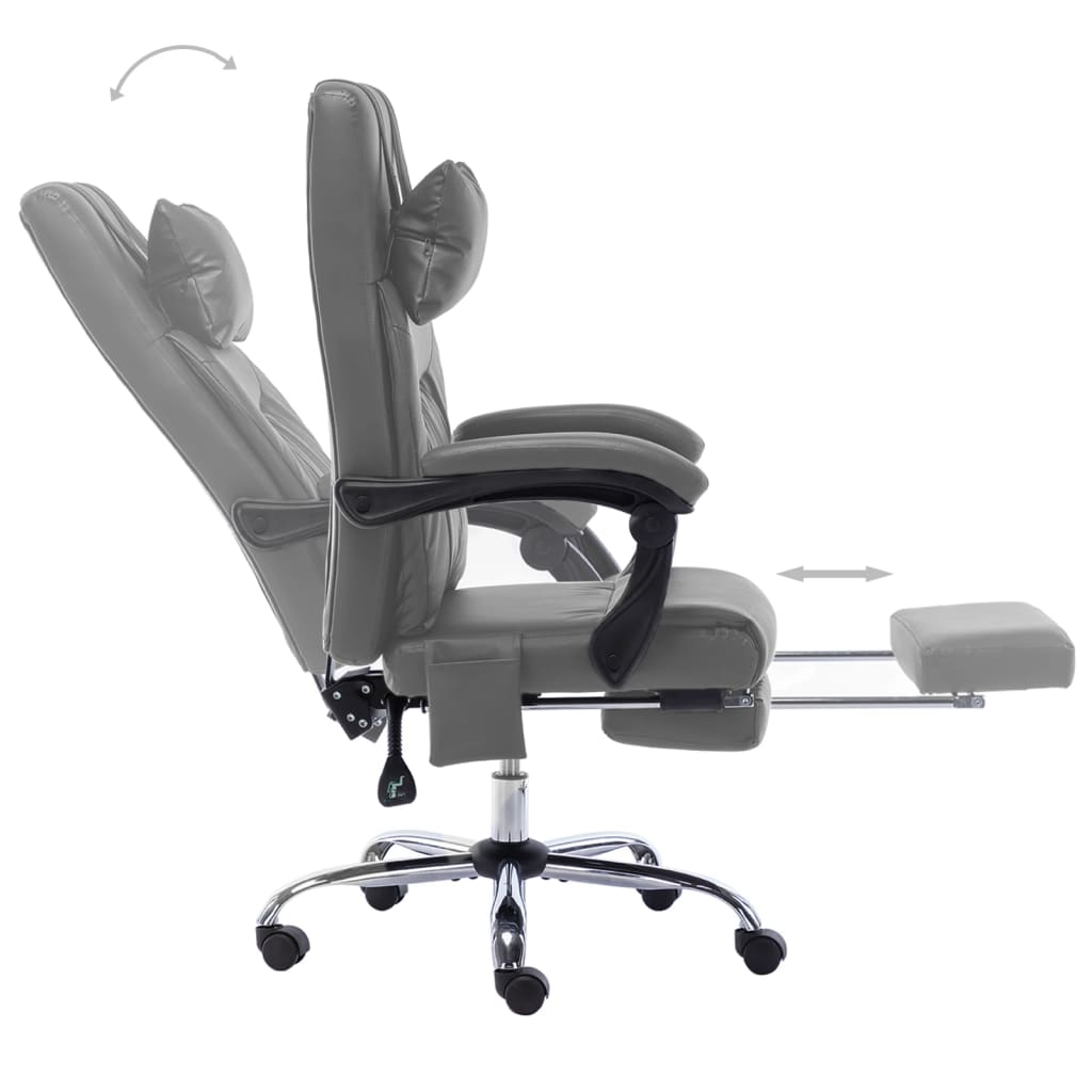 vidaXL Scaun de birou cu masaj, antracit, piele ecologică vidaXL Scaun de birou cu masaj, antracit, piele ecologică