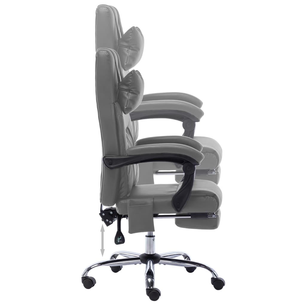 vidaXL Scaun de birou cu masaj, antracit, piele ecologică vidaXL Scaun de birou cu masaj, antracit, piele ecologică