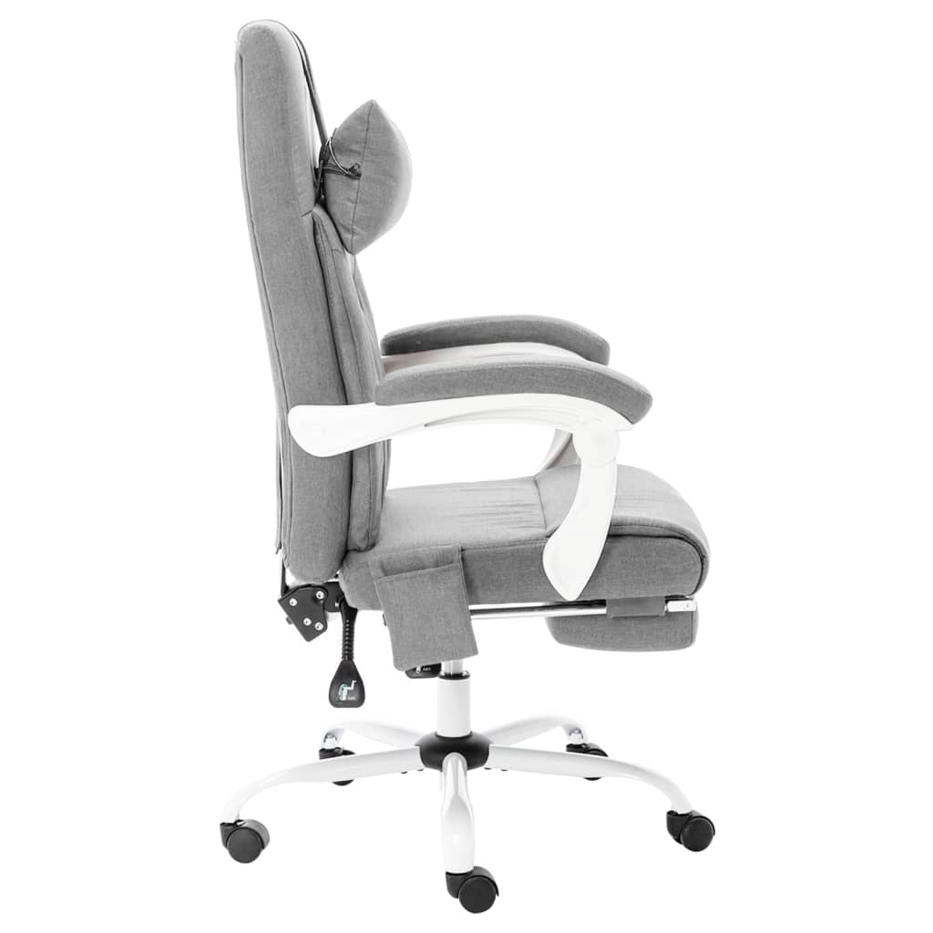 vidaXL Scaun de birou cu masaj, gri, material textil vidaXL Scaun de birou cu masaj, gri, material textil