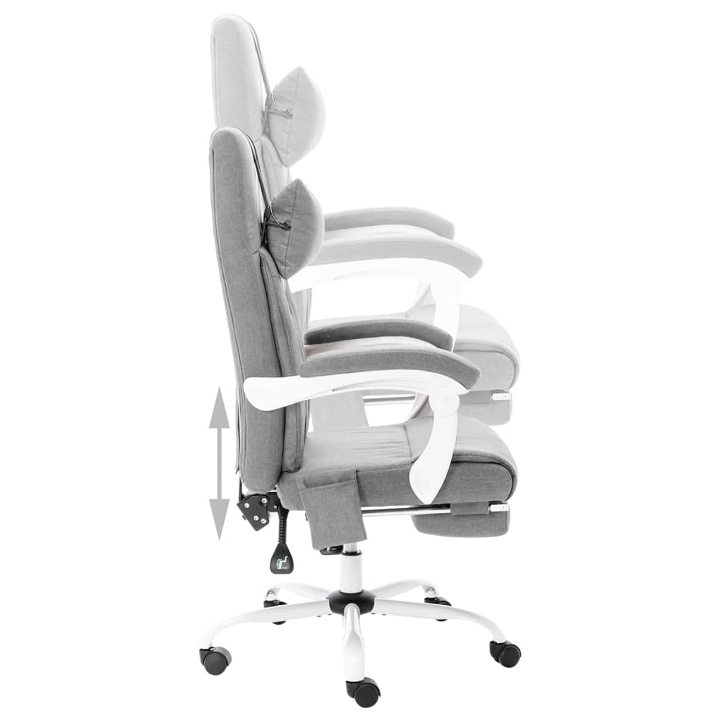 vidaXL Scaun de birou cu masaj, gri, material textil vidaXL Scaun de birou cu masaj, gri, material textil
