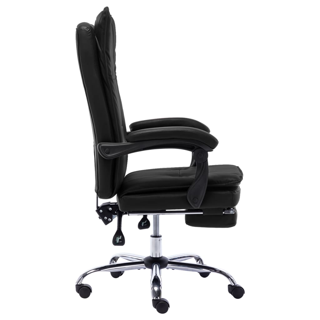 vidaXL Scaun de birou, negru, piele ecologică vidaXL Scaun de birou, negru, piele ecologică