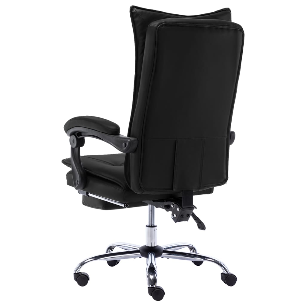 vidaXL Scaun de birou, negru, piele ecologică vidaXL Scaun de birou, negru, piele ecologică