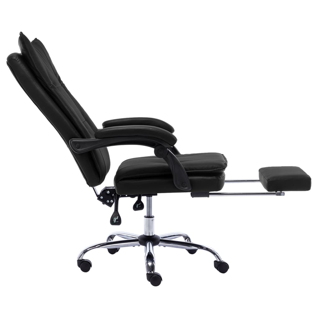 vidaXL Scaun de birou, negru, piele ecologică vidaXL Scaun de birou, negru, piele ecologică