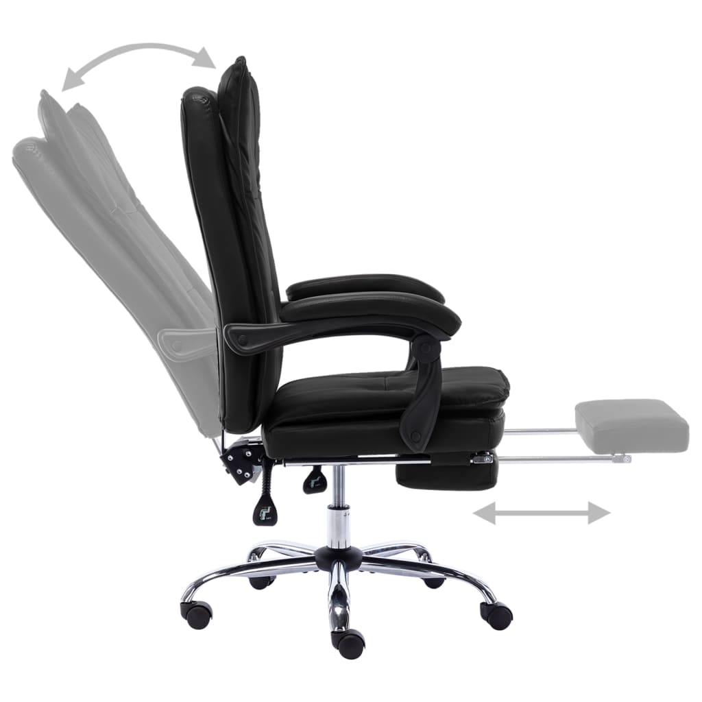 vidaXL Scaun de birou, negru, piele ecologică vidaXL Scaun de birou, negru, piele ecologică