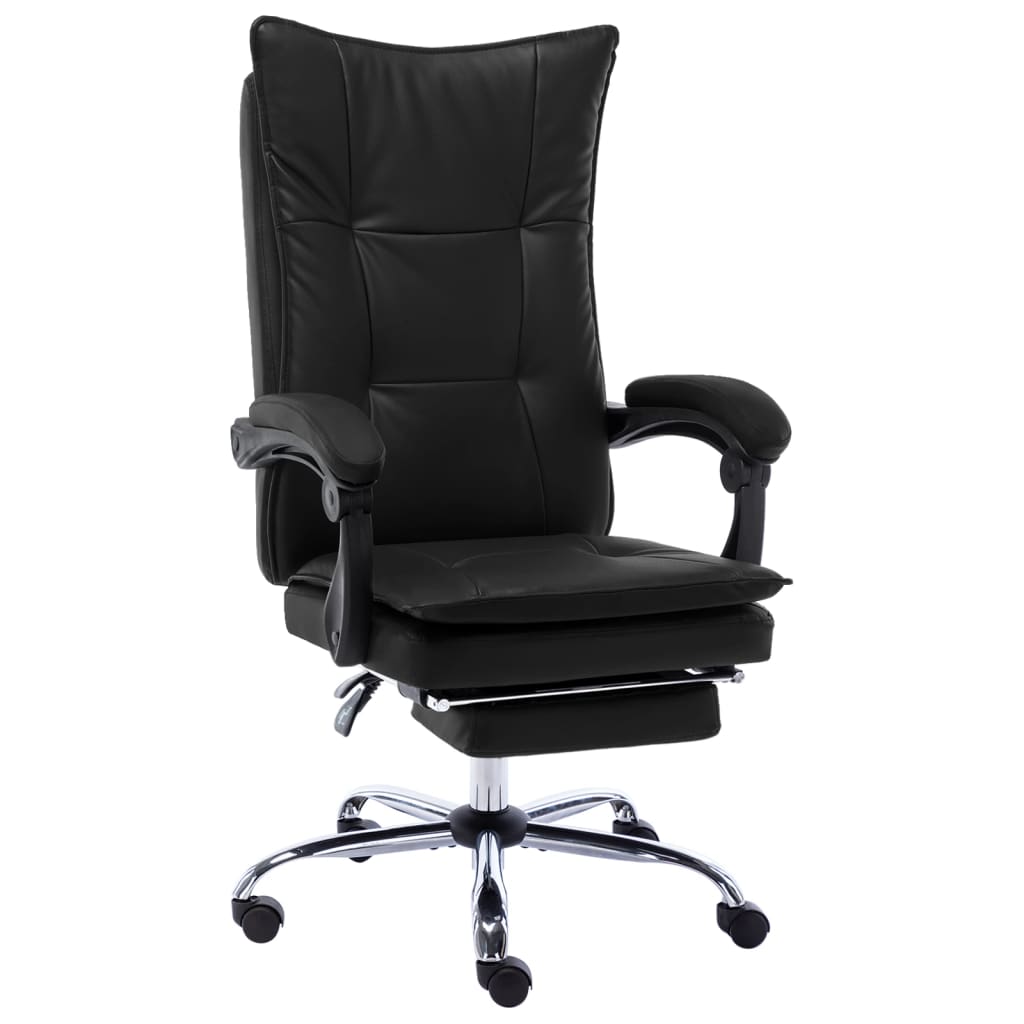 vidaXL Scaun de birou, negru, piele ecologică vidaXL Scaun de birou, negru, piele ecologică