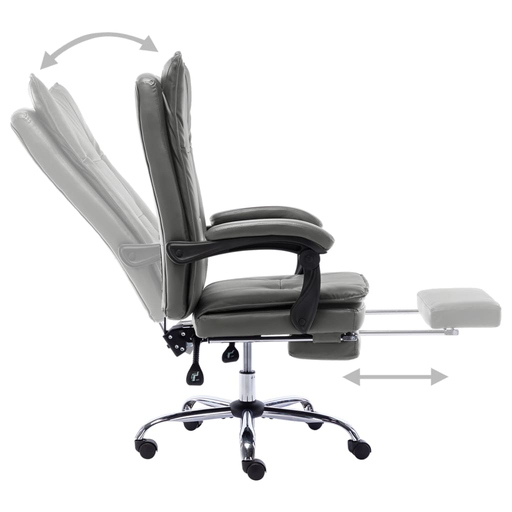 vidaXL Scaun de birou, antracit, piele ecologică vidaXL Scaun de birou, antracit, piele ecologică