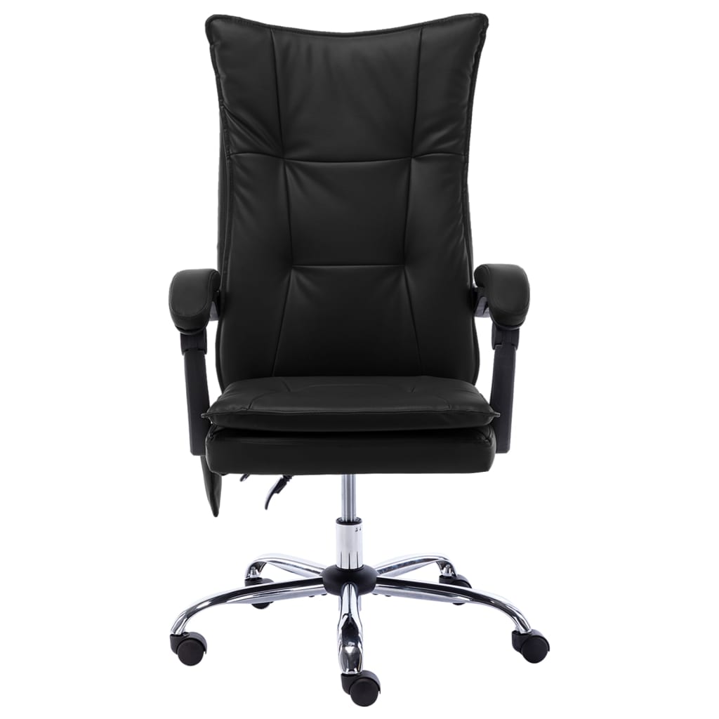 vidaXL Scaun de birou cu masaj, negru, piele ecologică vidaXL Scaun de birou cu masaj, negru, piele ecologică