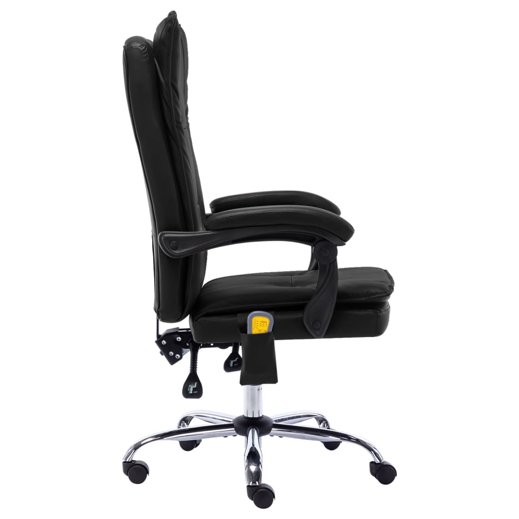 vidaXL Scaun de birou cu masaj, negru, piele ecologică vidaXL Scaun de birou cu masaj, negru, piele ecologică