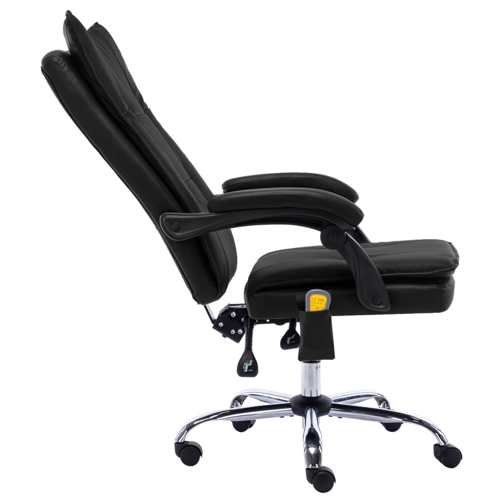 vidaXL Scaun de birou cu masaj, negru, piele ecologică vidaXL Scaun de birou cu masaj, negru, piele ecologică