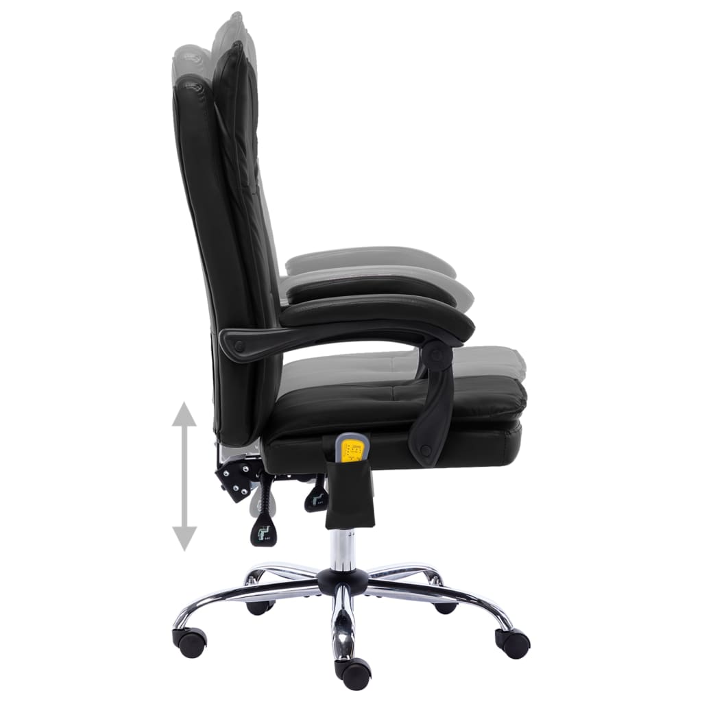vidaXL Scaun de birou cu masaj, negru, piele ecologică vidaXL Scaun de birou cu masaj, negru, piele ecologică