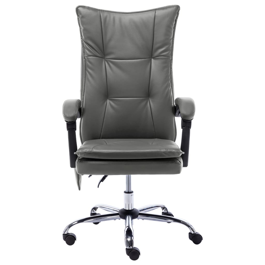 vidaXL Scaun de birou cu masaj, antracit, piele ecologică vidaXL Scaun de birou cu masaj, antracit, piele ecologică