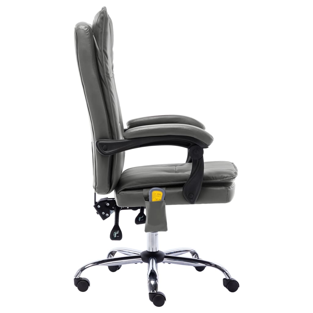 vidaXL Scaun de birou cu masaj, antracit, piele ecologică vidaXL Scaun de birou cu masaj, antracit, piele ecologică