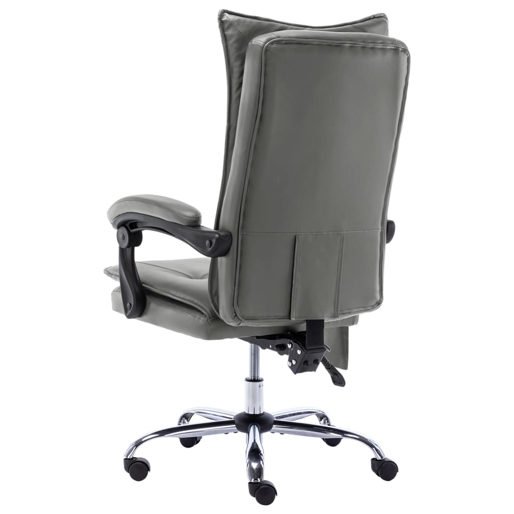 vidaXL Scaun de birou cu masaj, antracit, piele ecologică vidaXL Scaun de birou cu masaj, antracit, piele ecologică