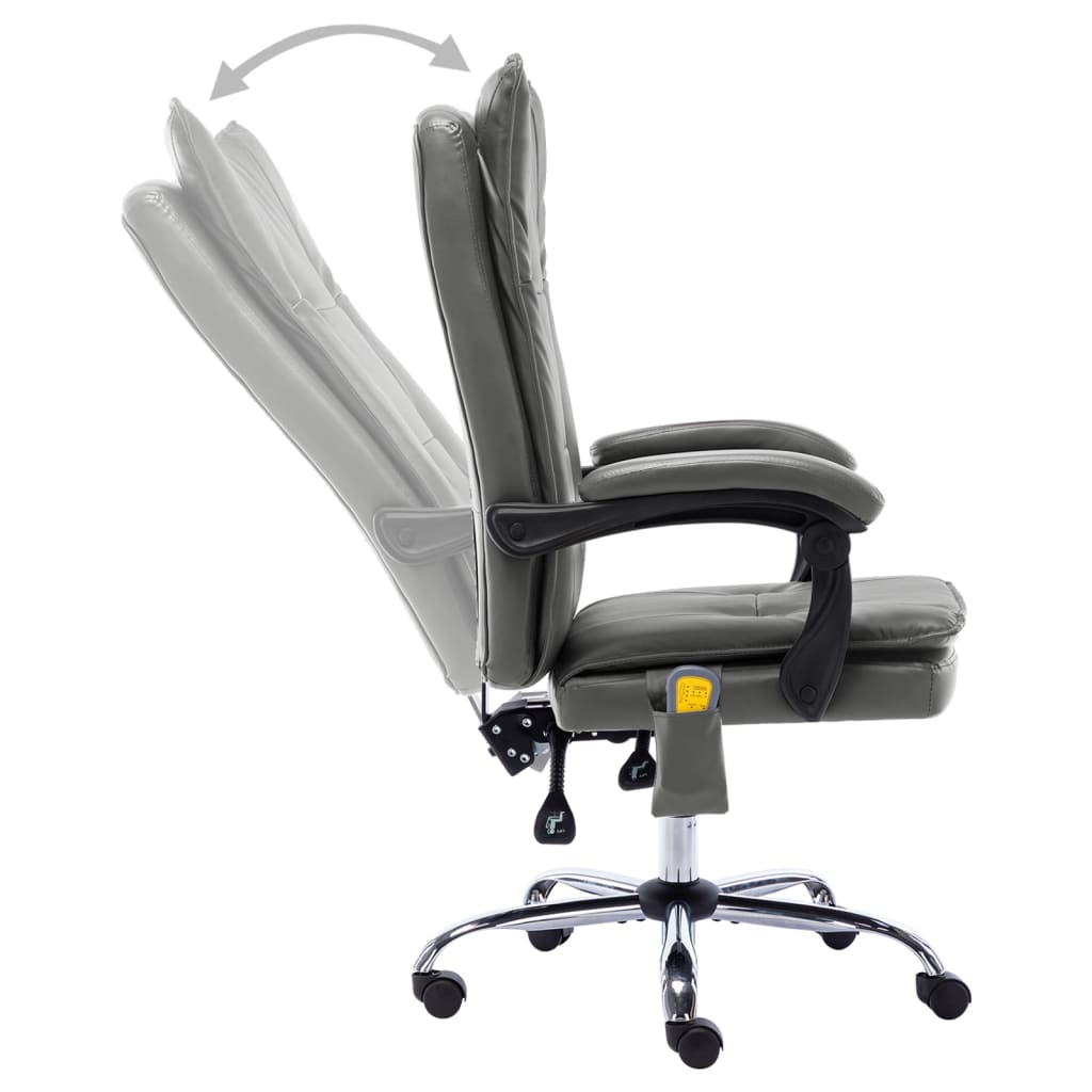 vidaXL Scaun de birou cu masaj, antracit, piele ecologică vidaXL Scaun de birou cu masaj, antracit, piele ecologică