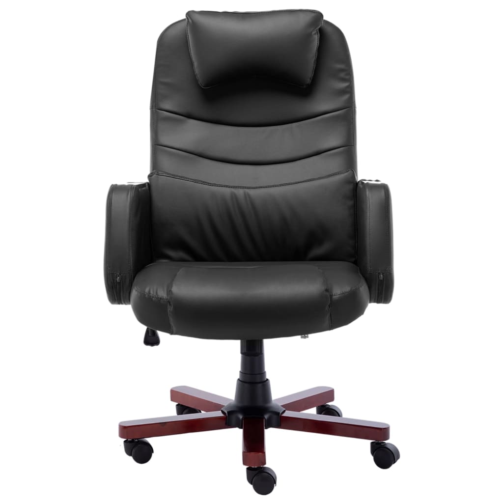 vidaXL Scaun de birou, negru, piele ecologică vidaXL Scaun de birou, negru, piele ecologică