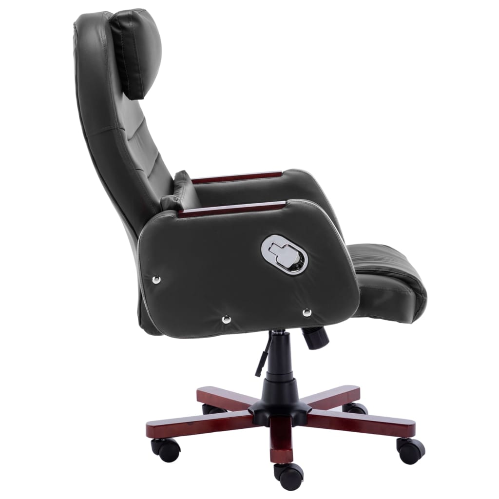vidaXL Scaun de birou, negru, piele ecologică vidaXL Scaun de birou, negru, piele ecologică