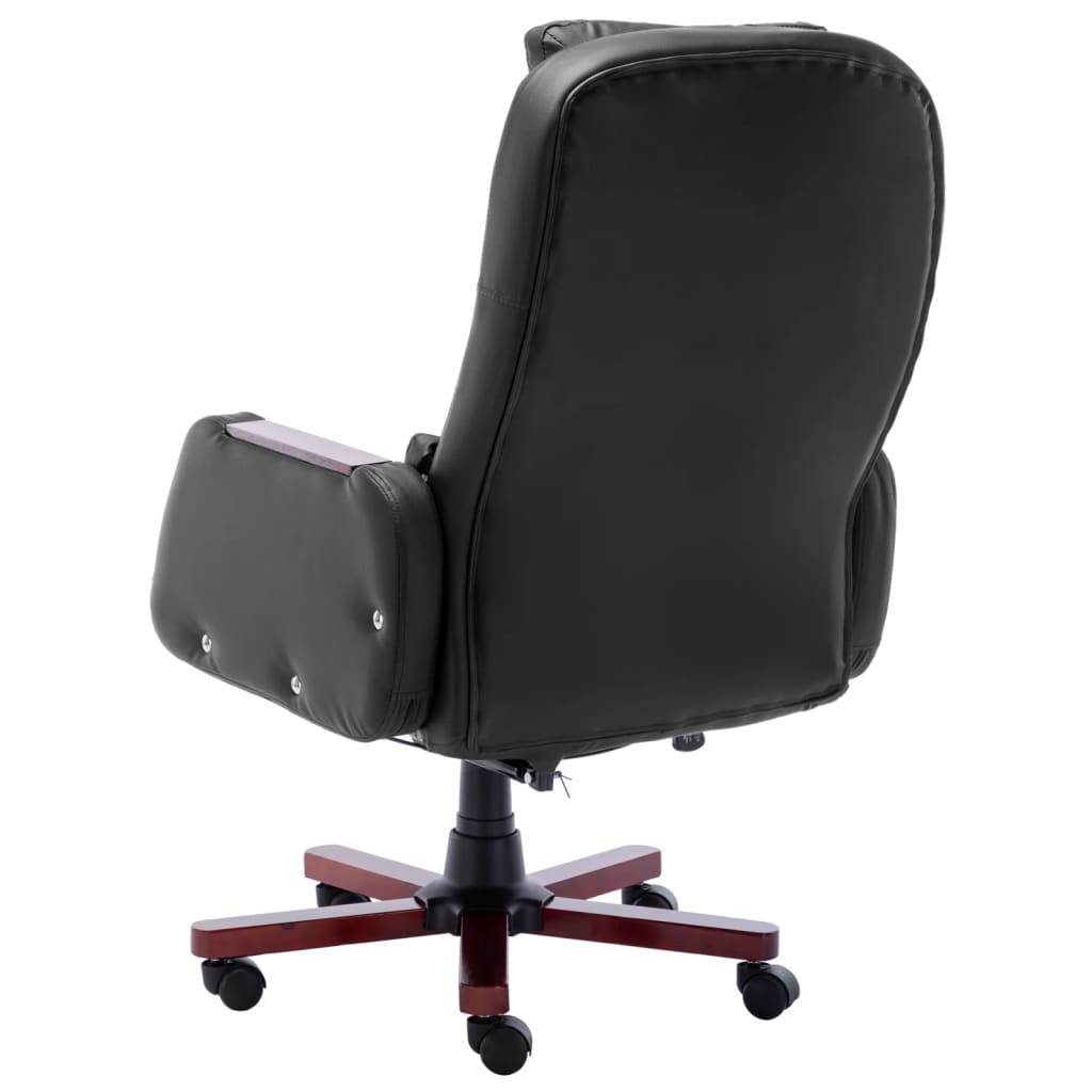 vidaXL Scaun de birou, negru, piele ecologică vidaXL Scaun de birou, negru, piele ecologică