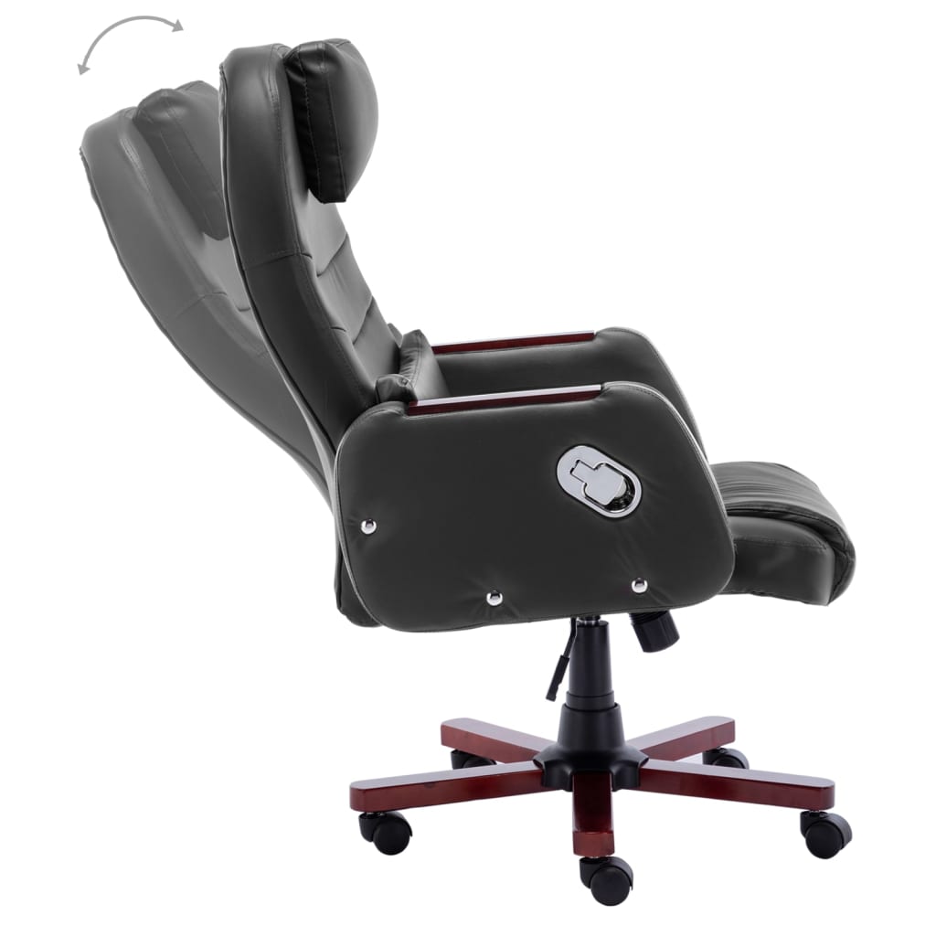 vidaXL Scaun de birou, negru, piele ecologică vidaXL Scaun de birou, negru, piele ecologică