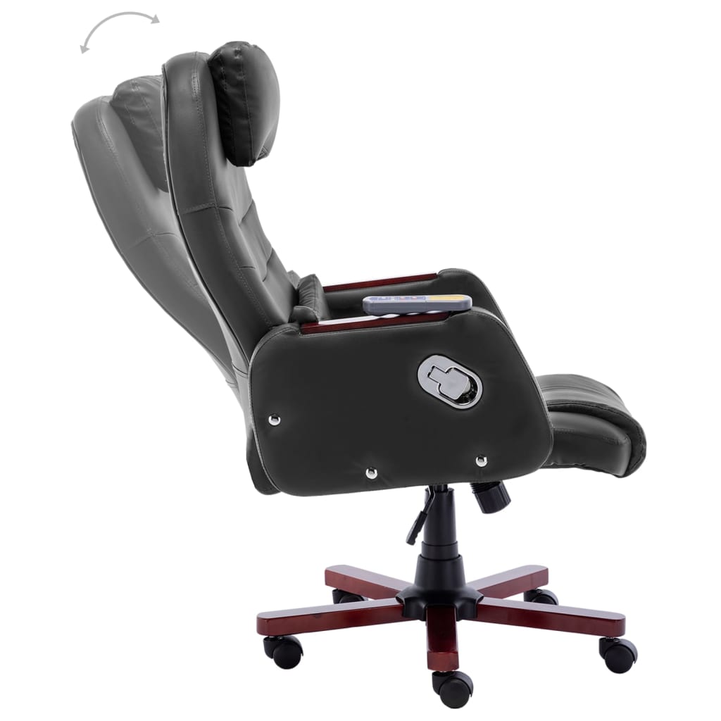 vidaXL Scaun de birou cu masaj, negru, piele ecologică vidaXL Scaun de birou cu masaj, negru, piele ecologică