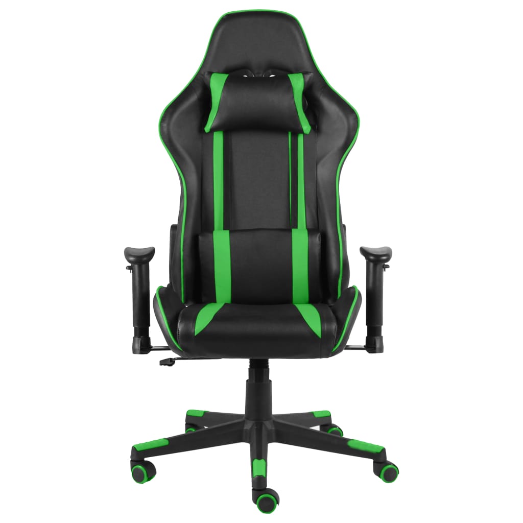 vidaXL Scaun de jocuri pivotant, verde, PVC