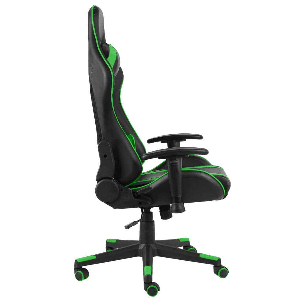 vidaXL Scaun de jocuri pivotant, verde, PVC
