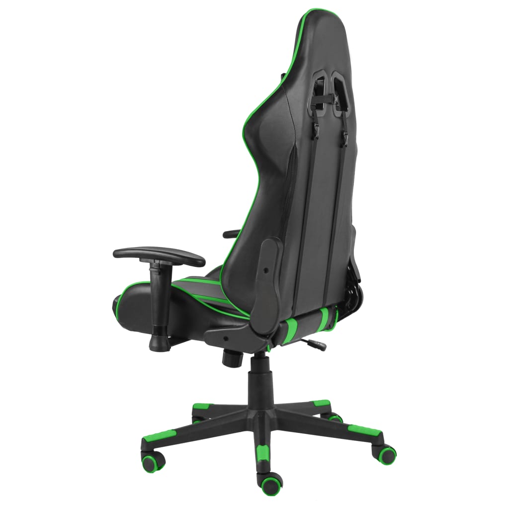 vidaXL Scaun de jocuri pivotant, verde, PVC